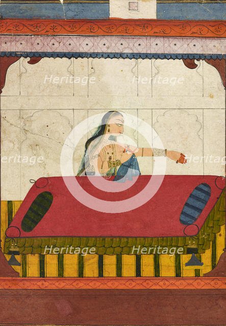 A forlorn lover, fragment from a Rasamanjari, ca. 1710-ca. 1715. Creator: Golu.