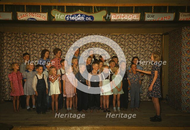 School children singing, Pie Town, New Mexico, 1940. Creator: Russell Lee.