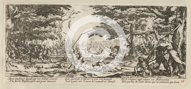 The Miseries and Misfortunes of War, folio 17: The peasants revolt, 1633.