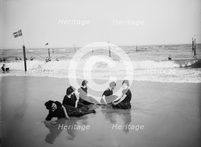An Afternoon on the beach, between 1900 and 1905. Creator: Unknown.