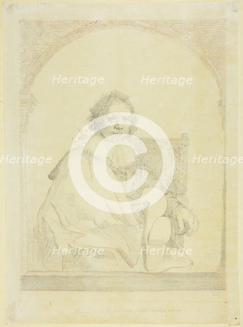 Study for Portrait of a Man in an Arm Chair, from Collection d'imitations de Dessins..., c.1821. Creator: Christian Josi.