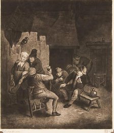 Interior of a Tavern with a Company of Six Men, a Woman and a Child, (c1660s), c1774. Creator: William Baillie.