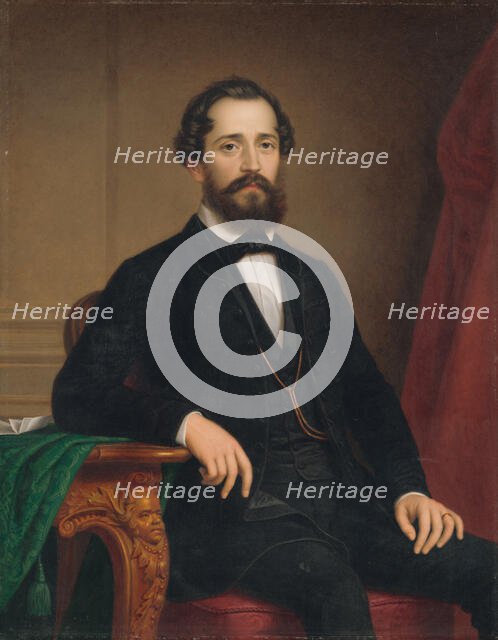 Portrait of A. Príhradný, 1869. Creator: Miklos Barabas.