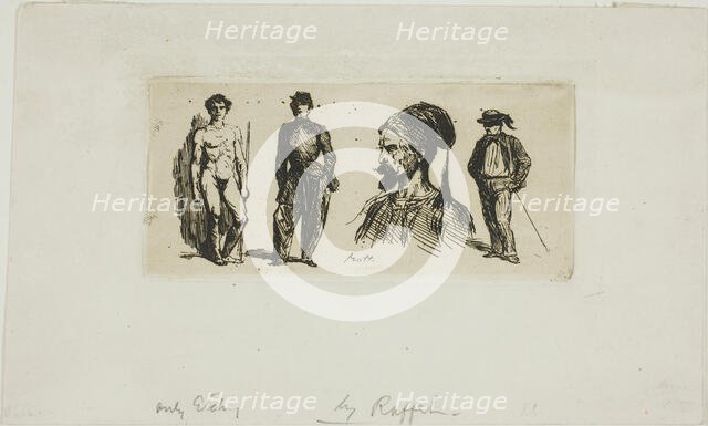 Sheet of Skteches, 1829. Creator: Auguste Raffet.