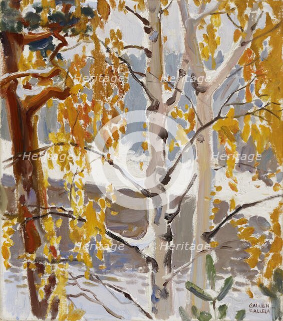 First Snow, 1890-1915. Creator: Akseli Gallen-Kallela.