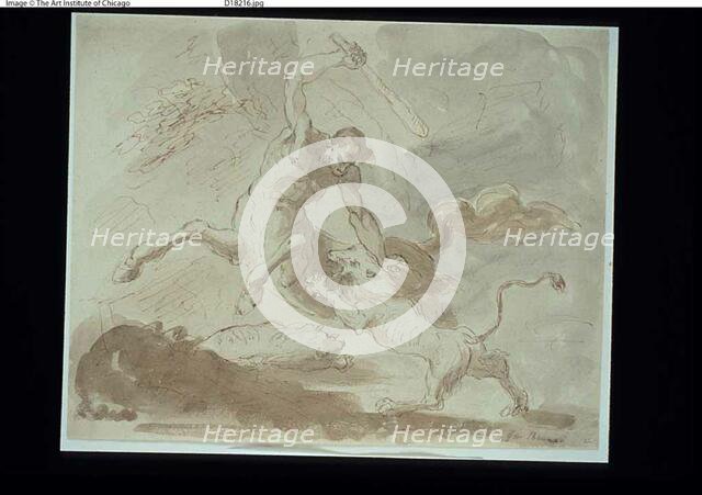 Centaur Fighting with Lion, n.d. Creator: Unknown.