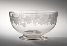 Footed Punch Bowl, c1835-55. Creator: Pobably New England Glass Works, American (1818-1888).