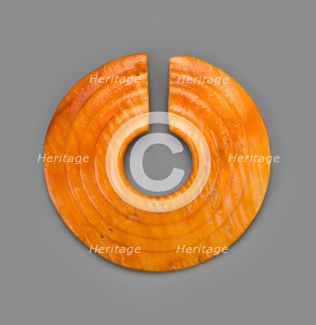 Circular Nose Ornament Incised with Concentric Bands, A.D. 800/1200. Creator: Unknown.