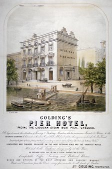 Advertisement for Goldings Pier Hotel, Chelsea, London, c1860. Artist: Anon