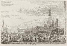 The Market on the Molo [upper left], c. 1735/1746. Creator: Canaletto.