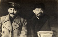 Stalin and Lenin, Russian Bolshevik revolutionary leaders, Moscow, Russia, 1919. Artist: Unknown
