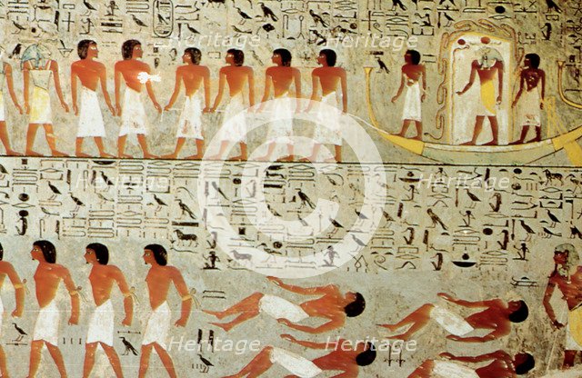Egyptian Tomb, Procession of the Crown, Thebes, Egypt Artist: Unknown