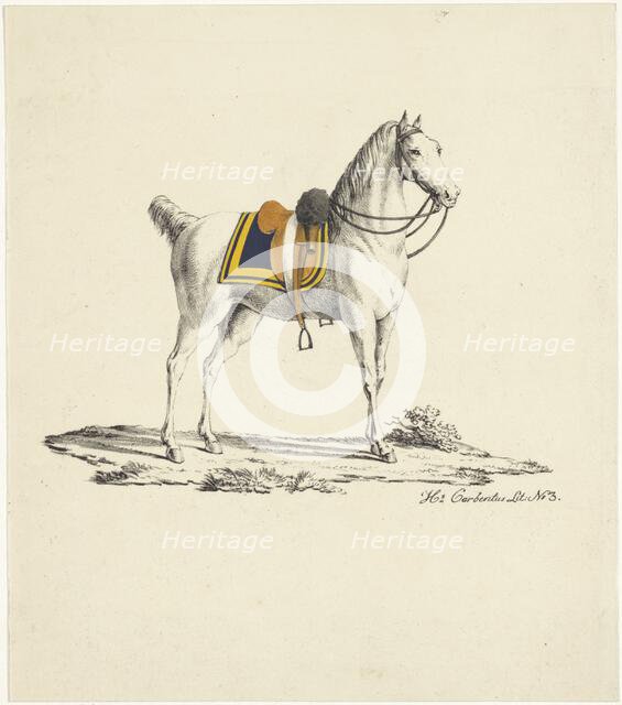 Horse with saddle and bridle, 1809-1854. Creator: Hermanus Carbentus.