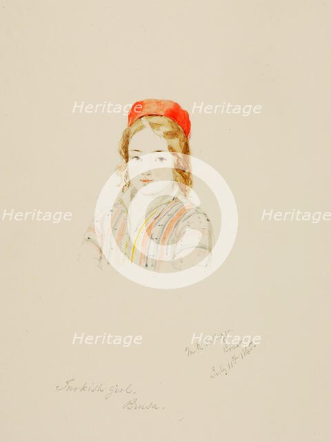 Turkish Girl, Brusa, 1845. Creator: Miner Kilbourne Kellogg.