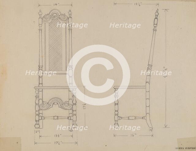 Side Chair, 1936. Creator: Harry Eisman.