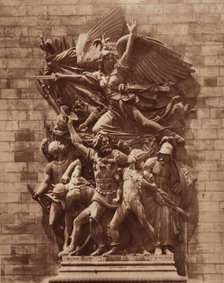 The Departure of the Volunteers of 1792, Arch of Triumph, Paris, by F. Rude, between 1867 and 1870. Creators: Adolphe Braun, Francois Rude.