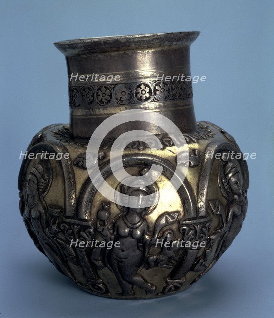 Gilded silver jug with dancing girls, Sasanian, 5th or 6th century. Artist: Unknown
