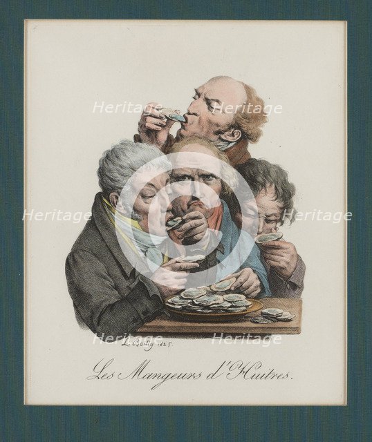 Slurping Oysters, 1825. Artist: Boilly, Louis-Léopold (1761-1845)