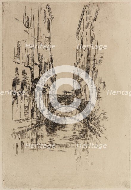 Gondola under a Bridge, 1879-1880. Creator: James Abbott McNeill Whistler.
