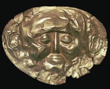 Gold death mask of a Mycenaean king, 17th century BC. Artist: Unknown