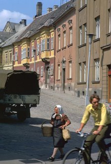 Street scene in Gyor, Hungary. Artist: CM Dixon Artist: Unknown