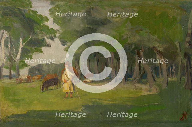 Pasturing in Kaloc, 1895-1896. Creator: Jozef Hanula.