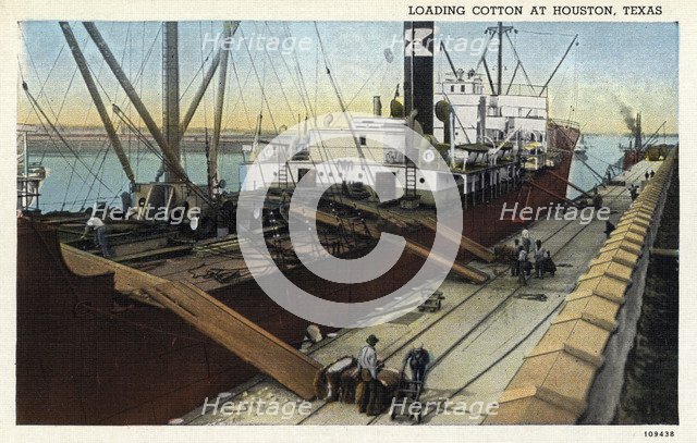 Loading cotton at Houston, Texas, USA, 1926. Artist: Unknown