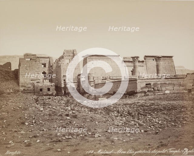Madinet Habu, General View of Mortuary Temple of Ramesses III. Luxor, West Bank, 19th century. Creator: Maison Bonfils.