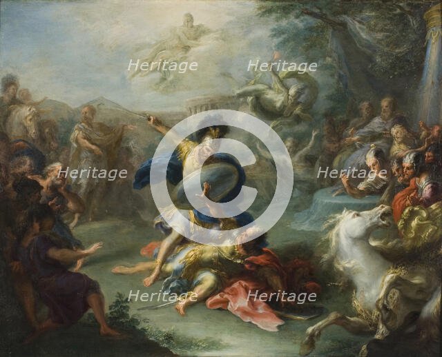 The Fight between Aeneas and King Turnus, from Virgil’s Aeneid, c1700. Creator: Giacomo del Po.