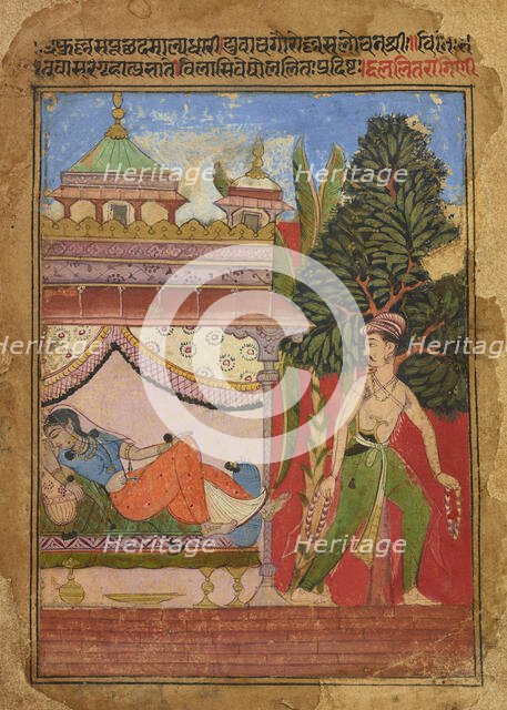 Lalit Ragini, folio from a Ragamala, ca. 1605-1610. Creator: Unknown.