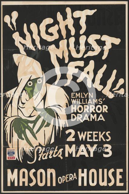 Night Must Fall, Los Angeles, 1938. Creator: Unknown.