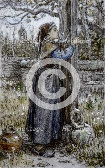 Peasant Woman Embracing Crucifix, c1870. Creator: Unknown.