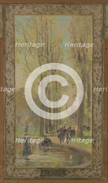 Sketch for the reception hall at the town hall of Vanves: Views of Vanves, 1902. Creator: Pierre Vauthier.