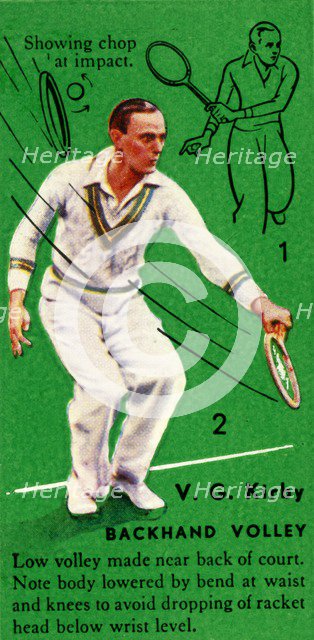 'V. G. Kirby - Backhand Volley', c1935. Creator: Unknown.