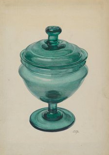 Covered Compote, c. 1940. Creator: Beverly Chichester.
