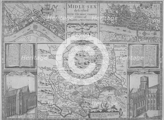 Maps of London, 1610. Artist: Anon