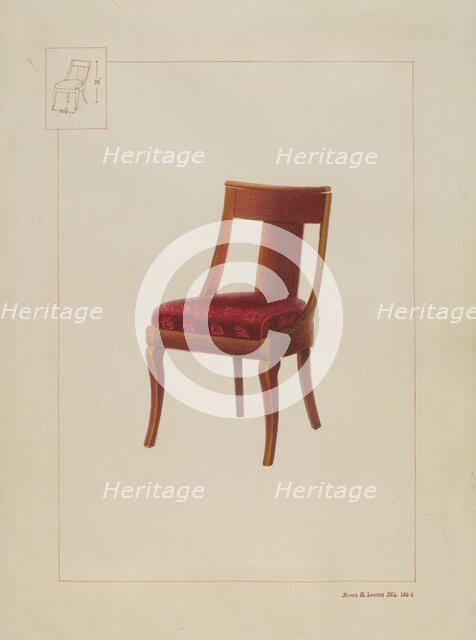 Mahogany chair, probably 1935. Creator: James M. Lawson.