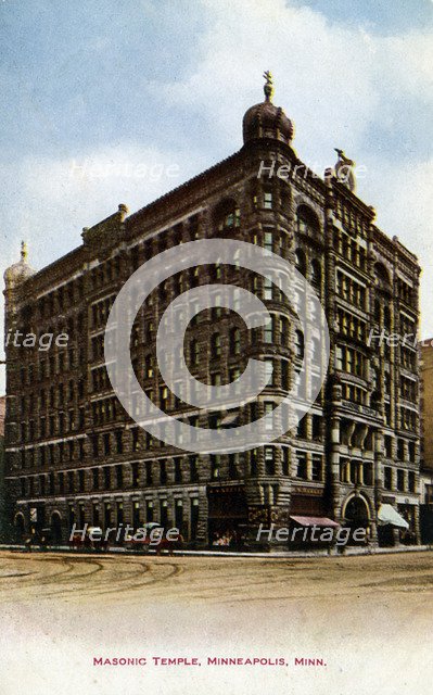 Masonic Temple, Minneapolis, Minnesota, USA, 1910. Artist: Unknown