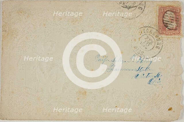 Valentine envelope, c. 1860. Creator: Unknown.