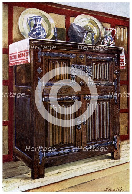 Oak double hutch, 1910.Artist: Edwin Foley