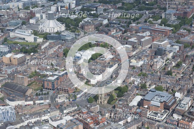 Looking from Church of St Luke north east towards Catholic Cathedral, Liverpool, 2015 Creator: Historic England.