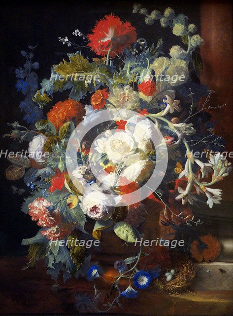 Bouquet of Flowers at a Column.