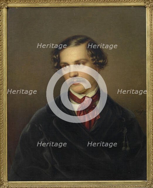 Portrait of the playwright and composer Alexander Baumann (1814-1857), ca 1845. Creator: Wangberg, Carl Adolph (1815-?).