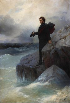Farewell, free element, o Sea! Alexander Pushkin on the Black Sea, 1877. Creator: Aivazovsky, Ivan Konstantinovich (1817-1900).