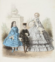 Fashion plate - Journal des Demoiselles VI, 1858. Creator: Gilquin & Dupain.