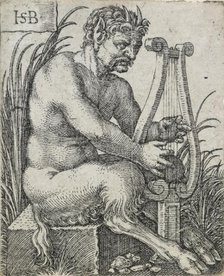Satyr playing lyre, 1531-1550. Creator: Sebald Beham.