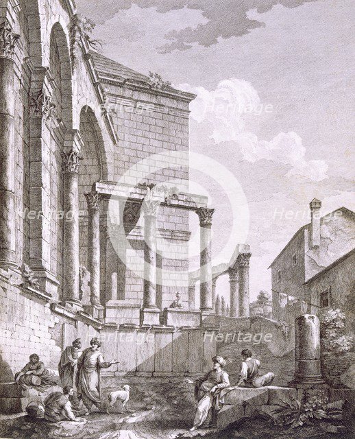 Side view of the Temple of Jupiter, pub. 1764. Creator: Robert Adam (1728-92).