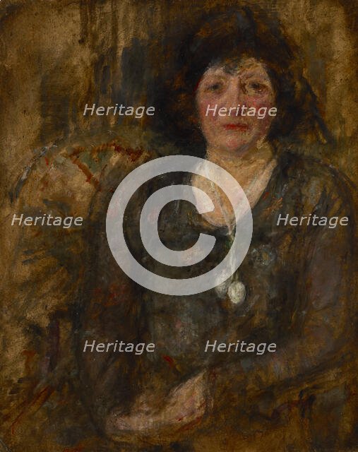 Portrait of a Lady with a Necklace, between 1914-1916. Creator: Olga Boznanska.