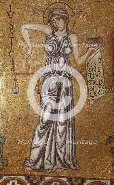 Justice (Detail of Interior Mosaics in the St. Mark's Basilica), 12th century. Artist: Byzantine Master  