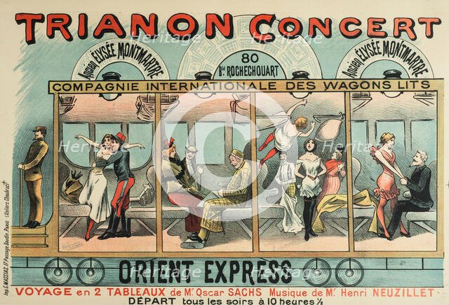 Trianon Concert. Advertisement for the Orient Express show , 1896. Creator: Choubrac, Alfred (1853-1902).